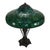 Arts & Crafts 1920s Tiffany Style Classic Arts & Crafts Green Leaded Stained Glass Table Lamp For Sale - Image 3 of 13