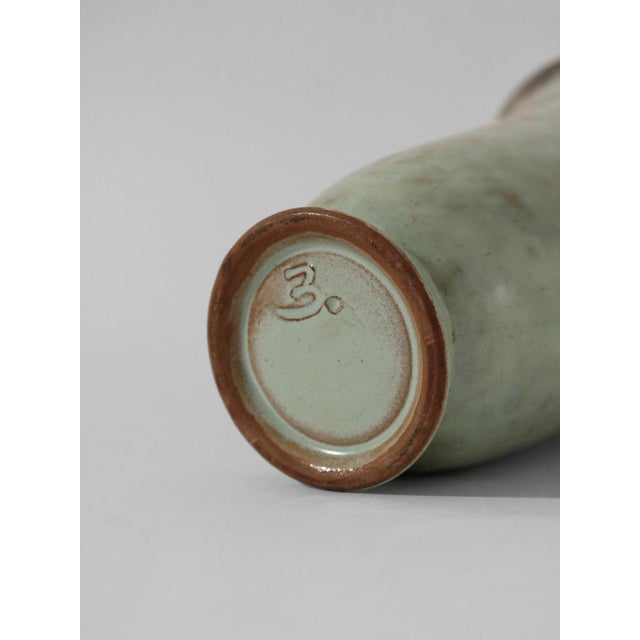 Art Deco Turquoise Ceramic Vase by Christer Heijl, Sweden, 1930s For Sale - Image 3 of 6