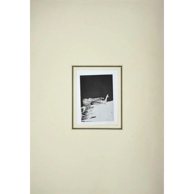 Composition is an original black and white etching realized by Miodrag Djuric in 1980. Hand Signed, dated and numbered....