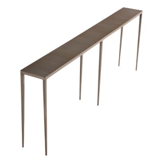Long Iron Console With Bronze Wash in the Manner of Jean-Michel Frank For Sale