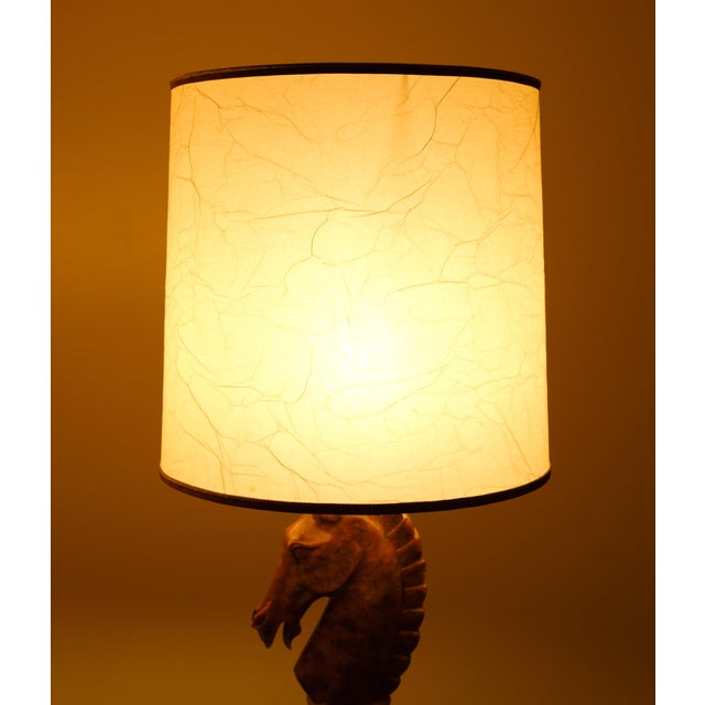 Large Horse Head Chess Knights Lamp in Carved Alabaster, taly, 1960s, Set of 2 For Sale - Image 10 of 15