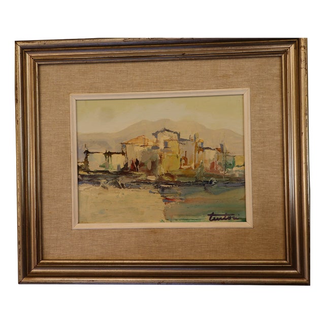 Bruno Tintori, Houses in Versilia, 1975, Oil Painting, Framed For Sale