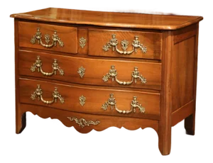 Early 19th Century French Louis XV Style Fruitwood Commode Chest of Drawers