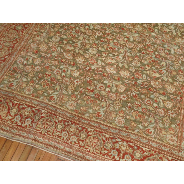 Elegant Antique Persian Room Size Tabriz Rug For Sale In New York - Image 6 of 18