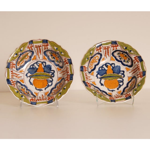 Antique Delft Chinoiserie Bowl Polychrome Chinese Ming Style a Pair For Sale - Image 11 of 11