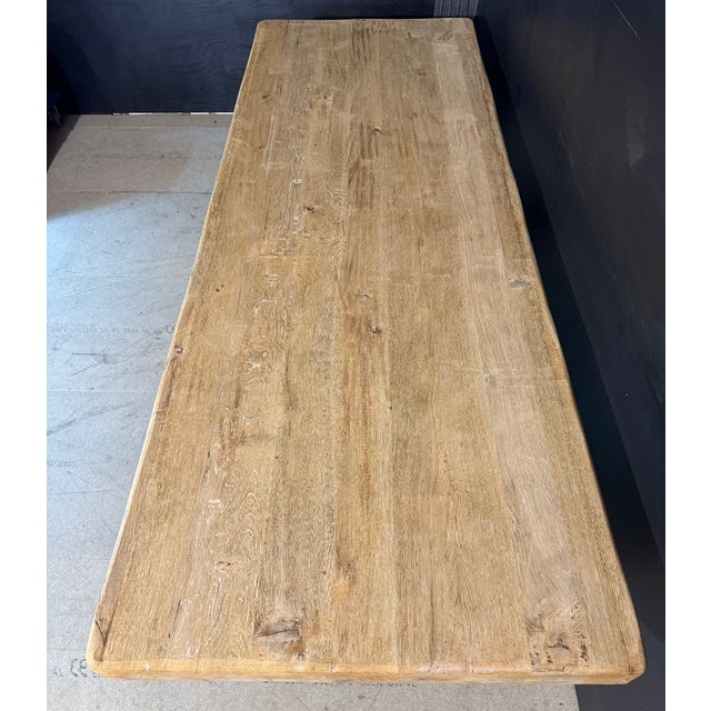 Wood Large French Farmhouse Dining Table in Oak, 1920 For Sale - Image 7 of 16
