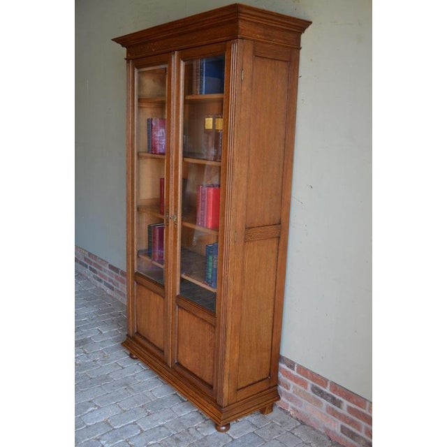 Wood Antique Art Deco Oak Bookcase For Sale - Image 7 of 10