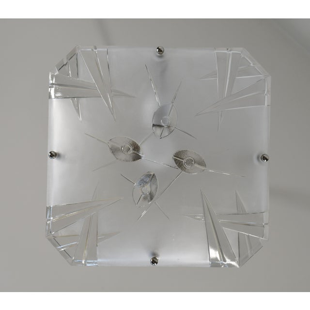 French Art Deco Pendant Light by Degue 1930 France For Sale - Image 10 of 12