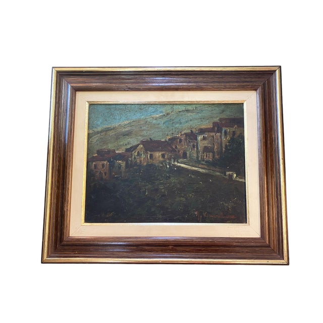 Old Oil on Wood Painting by the Brazilian Artist Jose Cavaliere For Sale - Image 9 of 11