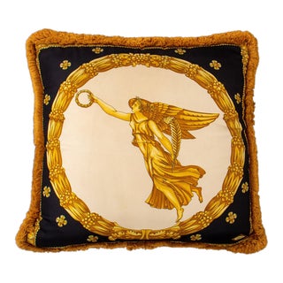 Versace Silk Throw Pillow For Sale