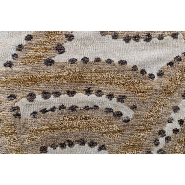 Textile Abstract Contemporary Fluid Band Beige Carpet "Gildrift" by Doris Leslie Blau For Sale - Image 7 of 8