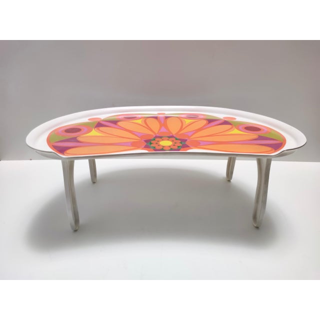 Modernist Floral Bean-Shaped Plastic Bed Tray, Italy, 1970s For Sale - Image 15 of 15