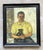 Wood Vintage Figurative Man and Dog Oil Painting For Sale - Image 7 of 12
