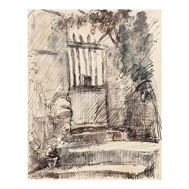 Entry - Original Ink and Watercolor by S. Goldberg - 1952 1952 For Sale