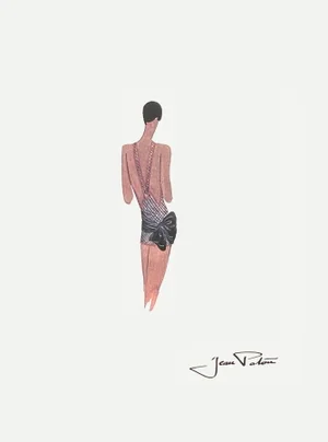 1990s Fashion Drawing IV Screenprint by Jean Patou