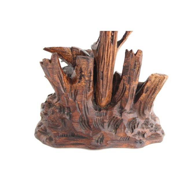 Antique 19th Century Black Forest Hand-Carved Wooden Cross With Birds and Acorns For Sale - Image 11 of 14