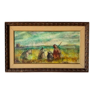 1980s Vintage Impressionist Abstract Landscape Oil on Masonite Painting by Melissa For Sale
