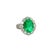 A striking and elegant ring featuring a fine 4.32 carat oval- emerald. It boasts a vivid green color that captivates the...