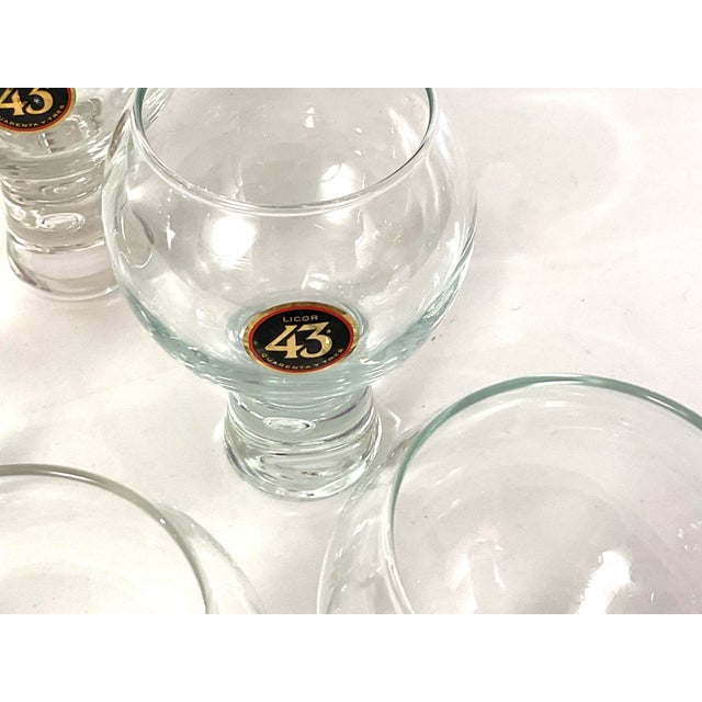 Art Deco Late 20th Century Licor 43 Cuarenta Y Tres-Set of Six Cocktail Glasses With Bubble Stems - Set of 6 For Sale - Image 3 of 7