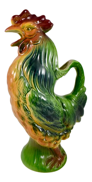 St. Clément Vintage French Majolica Gallic Rooster Water Pitcher
