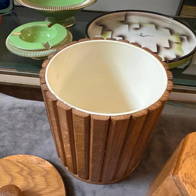Set of Three 1960s Scandinavian Style Wood European Ice Buckets For Sale - Image 4 of 10