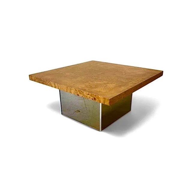 1960s Milo Baughman Burl Coffee Table, Signed For Sale - Image 9 of 9
