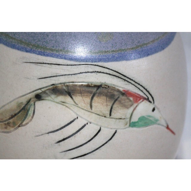 Ceramic Hand-Thrown Studio Pottery Sgraffito Vase, Artist-Signed and Numbered For Sale - Image 7 of 8
