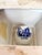 Blue Antique English Blue & White Transferware Pyramidal Inkwell With French Glass Insert & Quill For Sale - Image 8 of 14