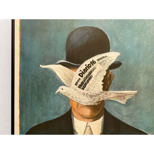 Reinhard Gade " Diario 16 : Alternativa De Prensa Democratica " Vintage 1979 Surrealist Lithograph Print Framed Spain Democracy Political Poster For Sale In Kansas City - Image 6 of 14
