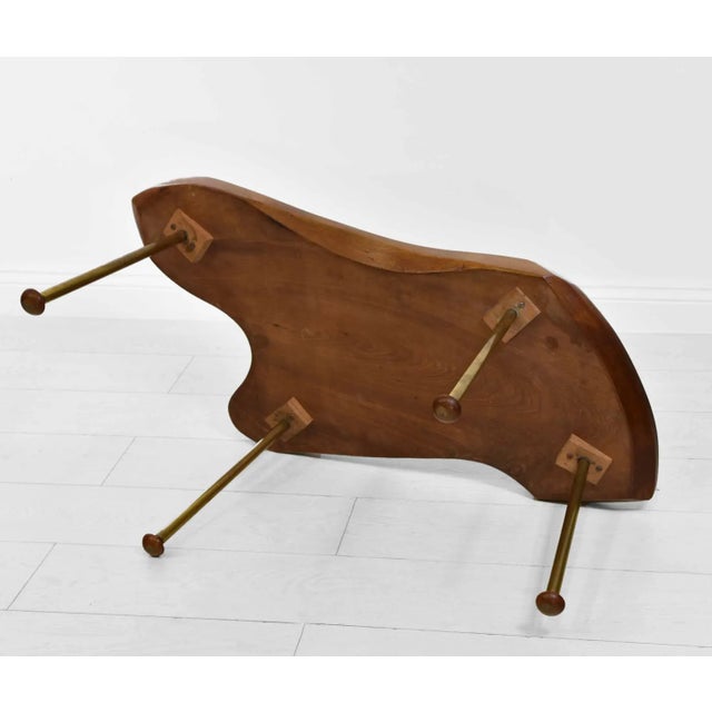 Carl Auböck Mid-Century Walnut & Brass Coffee Table in the Style of Carl Auböck, 1950s For Sale - Image 4 of 11