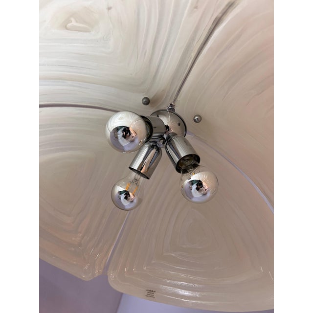 Hanging Lamp in White Glass and Chrome from Cristallux For Sale - Image 9 of 11