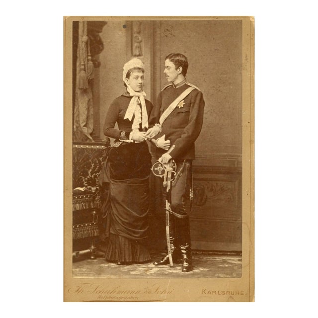 Unknown - Princess Victoria and Prince Gustaf of Sweden - Ancient Photo - 1881 For Sale