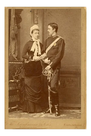 Unknown - Princess Victoria and Prince Gustaf of Sweden - Ancient Photo - 1881