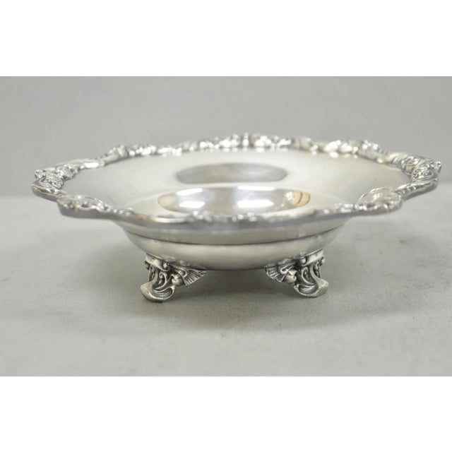 Victorian Vintage Poole "Old English" 5005 Silver Plated Small Footed Nut Dish Bowl For Sale - Image 3 of 11