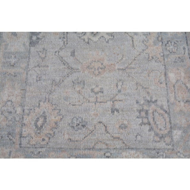 Turkish Oushak Hand Knotted Wool Rug, 3'x10'1" For Sale - Image 4 of 4