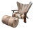 Original Pacific Green Palm Wood Bronze Hair Hide Verite Lounge Chair Ottoman For Sale