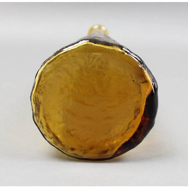 Mid 20th Century Guildcraft Italy Amber Empoli Glass Decanter Genie Bottle Mid Century Modern For Sale - Image 5 of 7