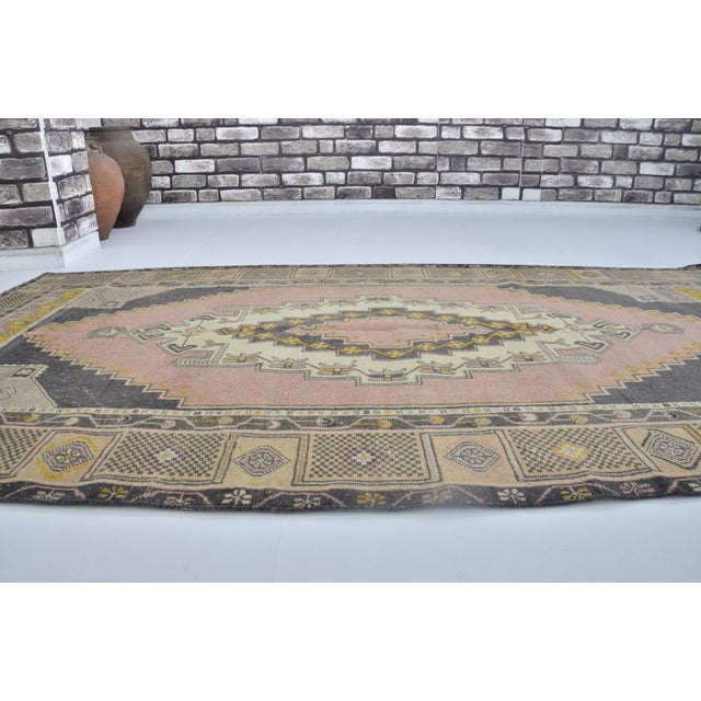 Vintage Anatolian Handknotted Wool Carpet For Sale - Image 4 of 10