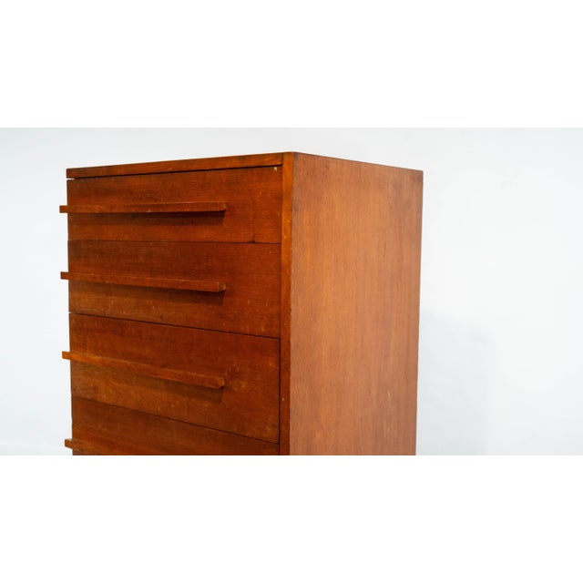 1960s Mid Century Teak Asymmetrical Tall Dresser For Sale In Boston - Image 6 of 18