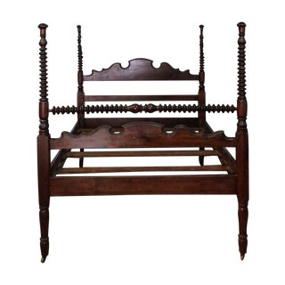 Antique Four Poster Spindle Bed For Sale
