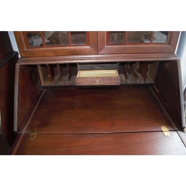 Antique Mahogany Drop Front Secretary Desk With Bookcase ...