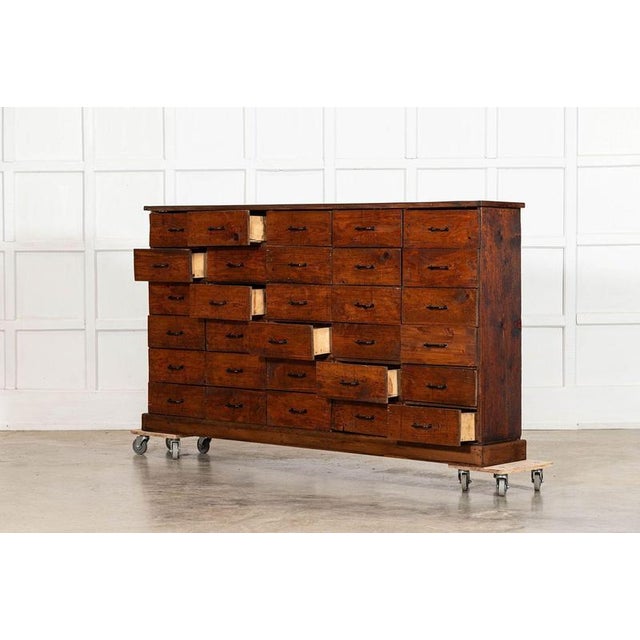 1920s Large French Fruitwood Workshop Bank in Pine, 1920 For Sale - Image 5 of 14