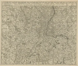 Antique Detailed Map of the Rhine and Moselle River Regions, 1680
