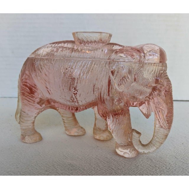 Vintage 1920s Pink Depression Glass Lidded Elephant Trinket Dish Chairish