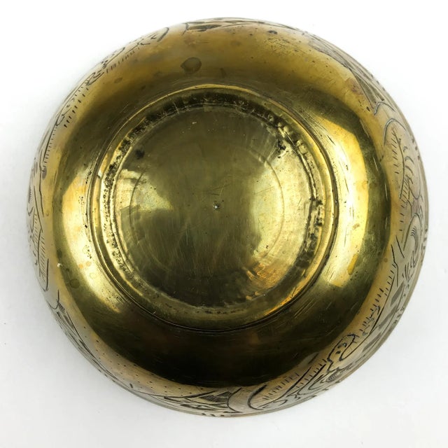 Carved Solid Brass Trinket Bowl For Sale - Image 10 of 12
