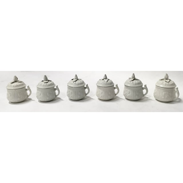 Traditional Vintage Floral Mottahedah Pot De Creme, Set of 6 For Sale - Image 3 of 11