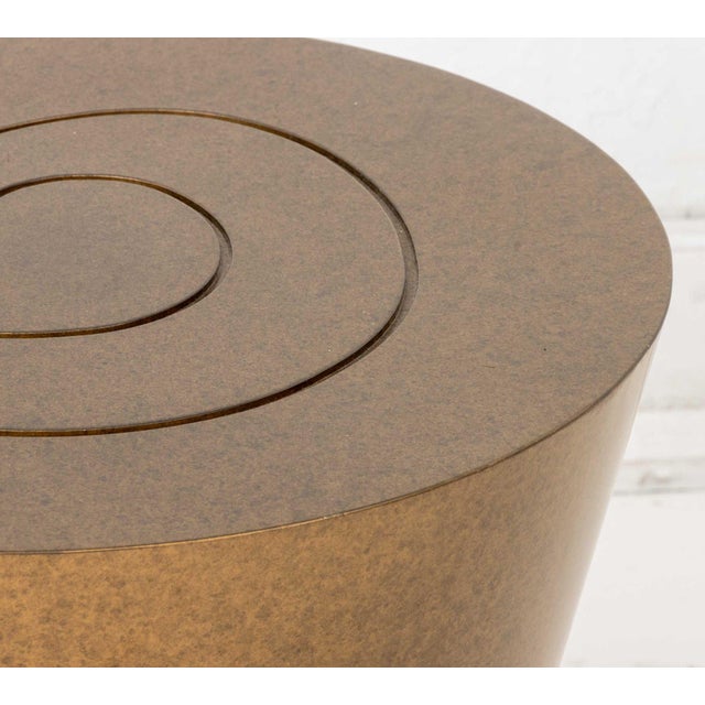 Modern Bronzed Steel Conical Spiral Side Table For Sale - Image 4 of 6