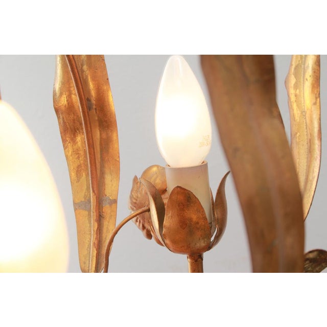 Gold Hollywood Regency Golden Hanging Lamp attributed to Hans Kögl, 1970s For Sale - Image 8 of 16