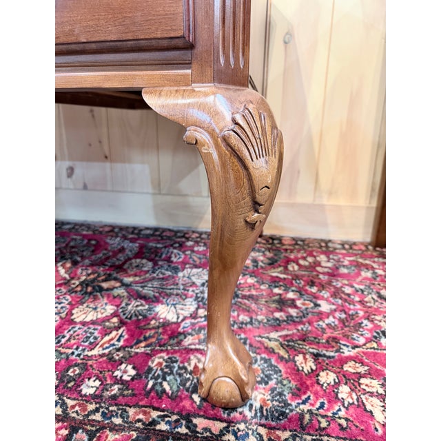 Vintage Ethan Allen Georgian Style Cherry Executive Partner’s Desk For Sale - Image 9 of 12