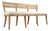 Carvell Cane Back Bench - Natural Linen / Oak Frame For Sale